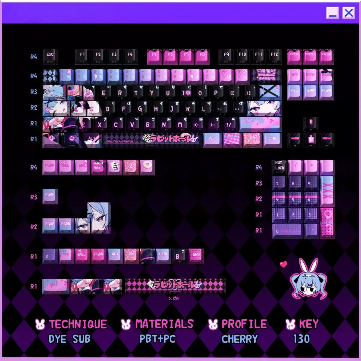 130_Keys_Cherry_Profile_Keycaps_Rabbit_Hole