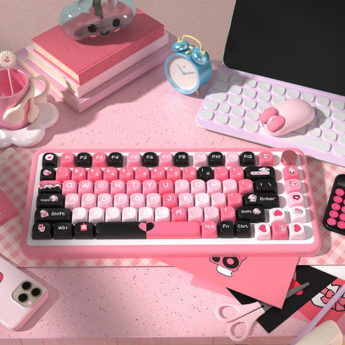 Set Keycaps PBT Profilo MOA 139 Tasti Rosa Kawaii Anime - Sublimazione Per Tastiere Meccaniche Cherry Gateron MX - Include Estrattore
