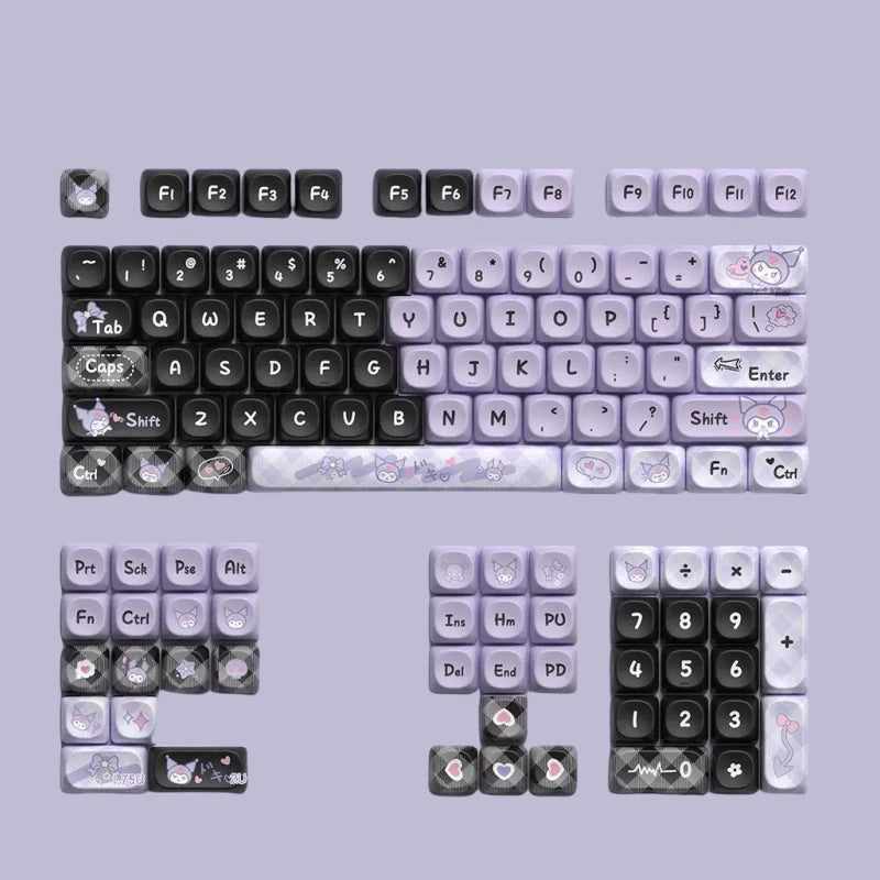 112 keys Pink kuromi keycaps