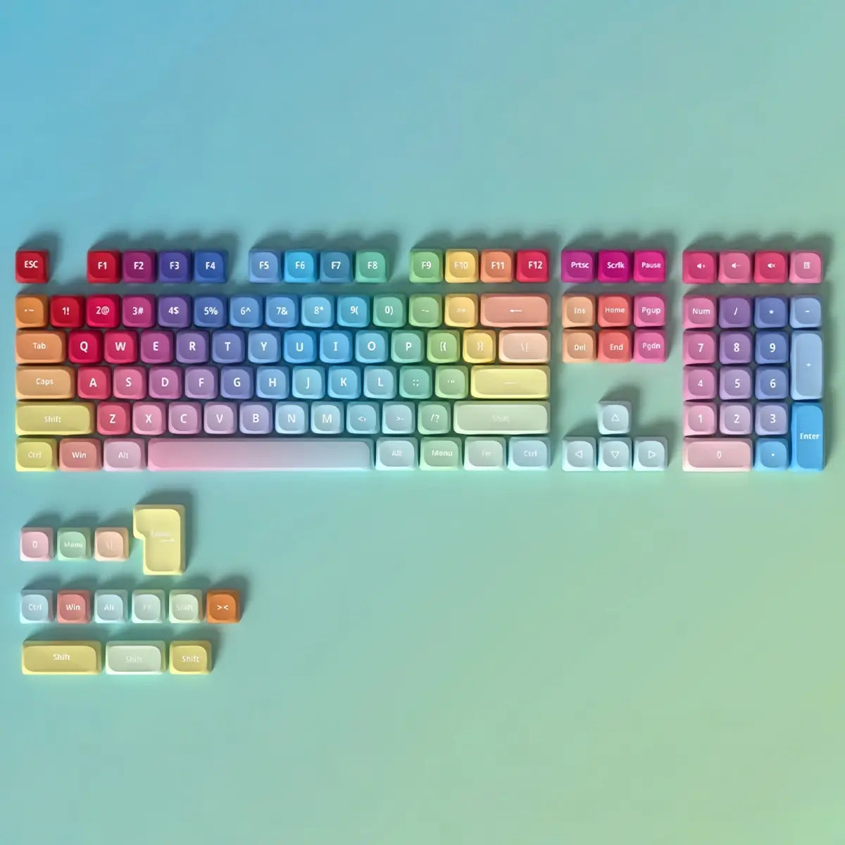 121 Keys MOA Profile Keycaps——Rainbow