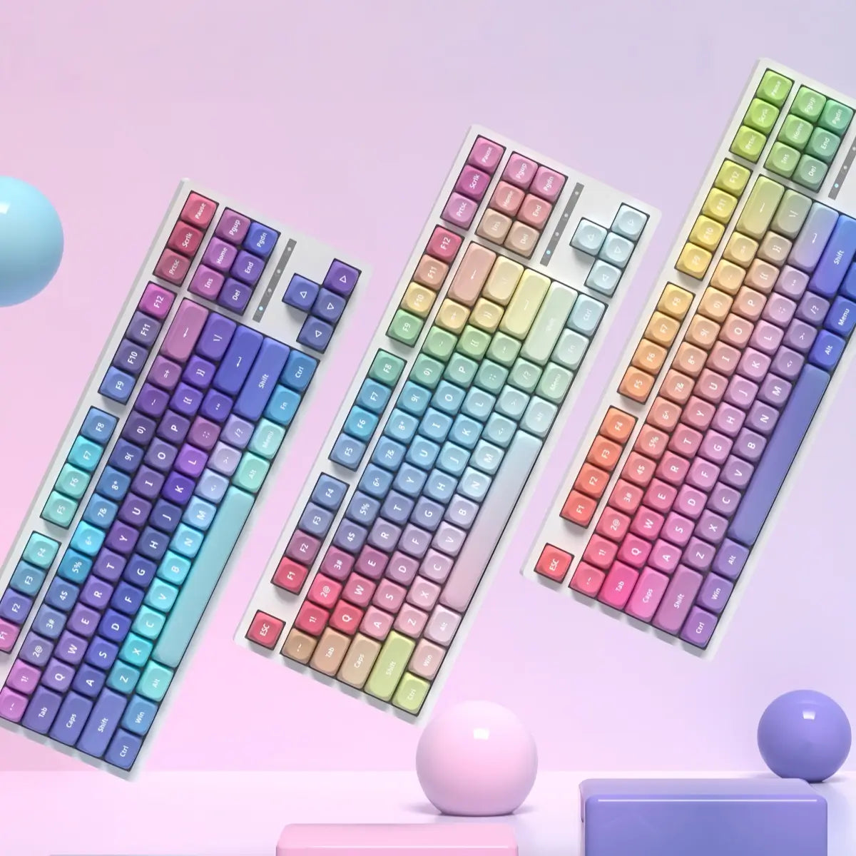121 Keys MOA Profile Keycaps——Rainbow