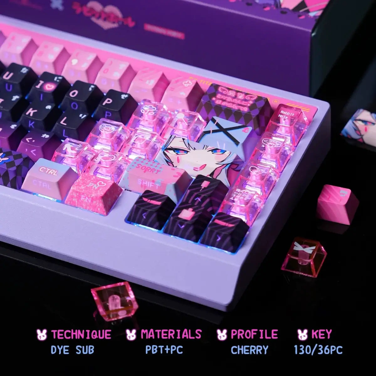 130_Keys_Cherry_Profile_Keycaps_Rabbit_Hole