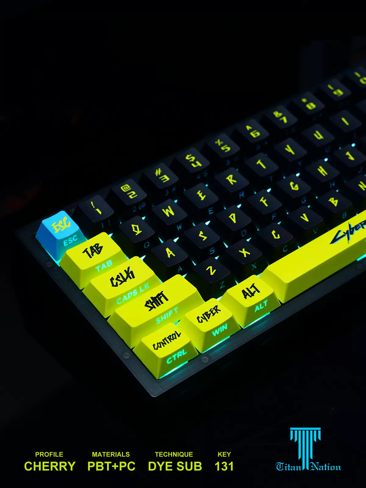 131 Kyes Cherry Profile Cyberpunk Keycaps