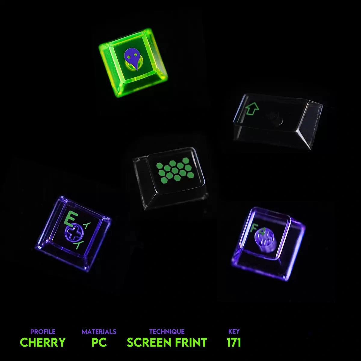 Cherry Profile 171 key Transparent keycaps