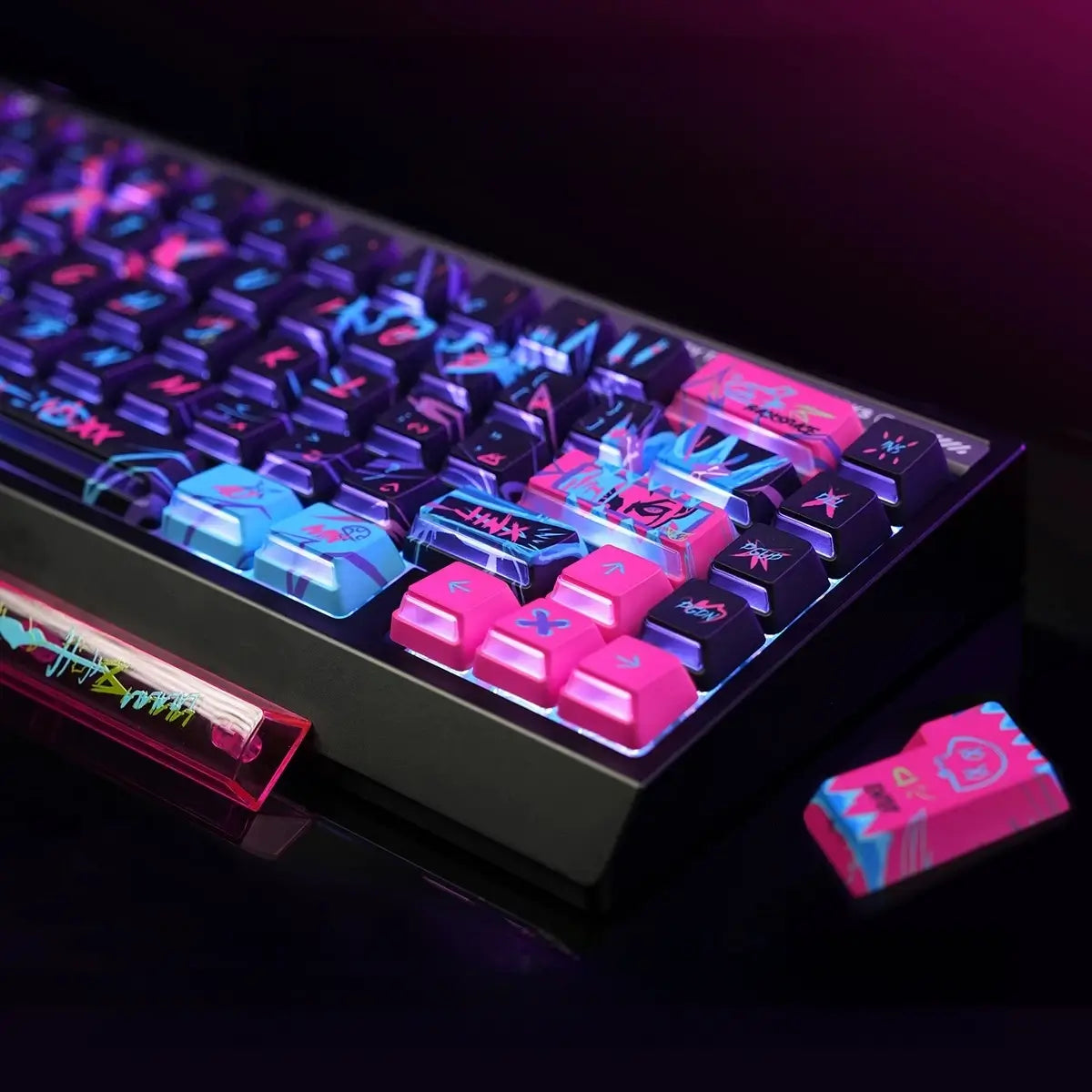League of Legends Jinx Cherry Profile Keycap Side Printed