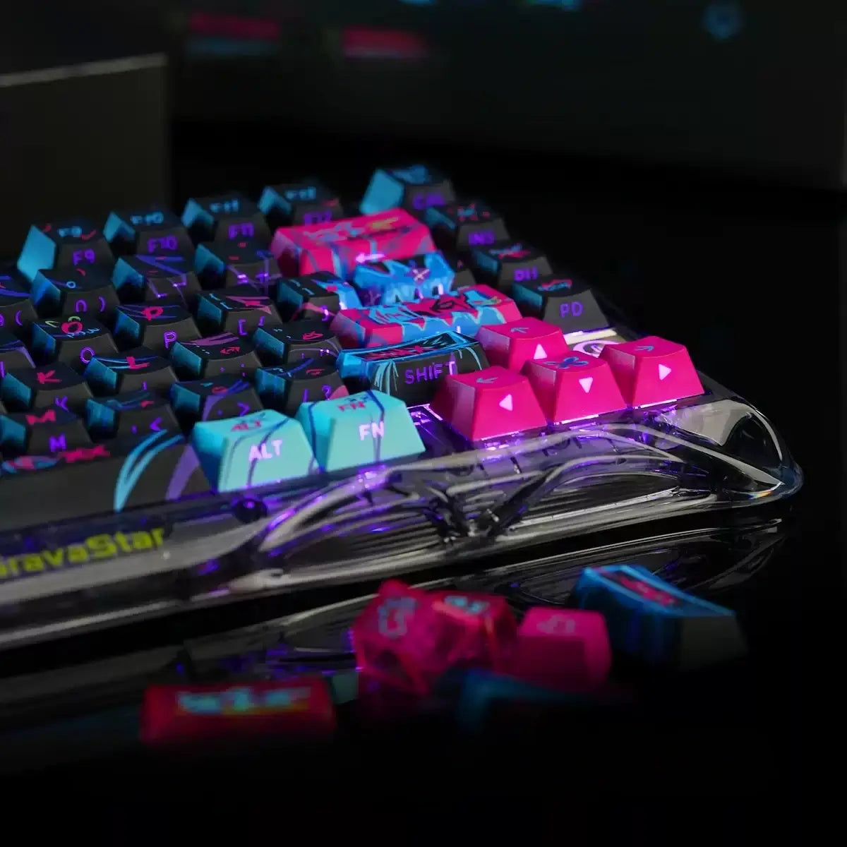 League of Legends Jinx Cherry Profile Keycaps Side Printed