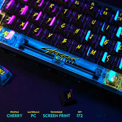 172 Keys Transparent Cherry Profile Keycaps—— Cyberpunk