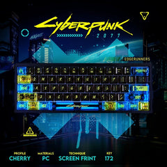 172 Keys Transparent Cherry Profile Keycaps—— Cyberpunk