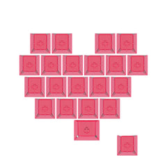 21 PCS Transparent Heart Keycaps