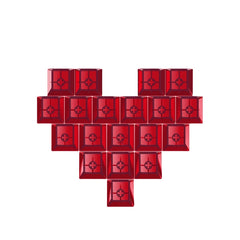 21 PCS Transparent Heart Keycaps