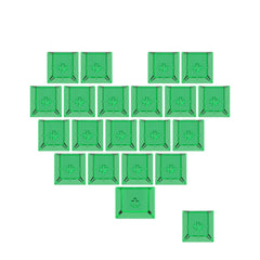 21 PCS Transparent Heart Keycaps